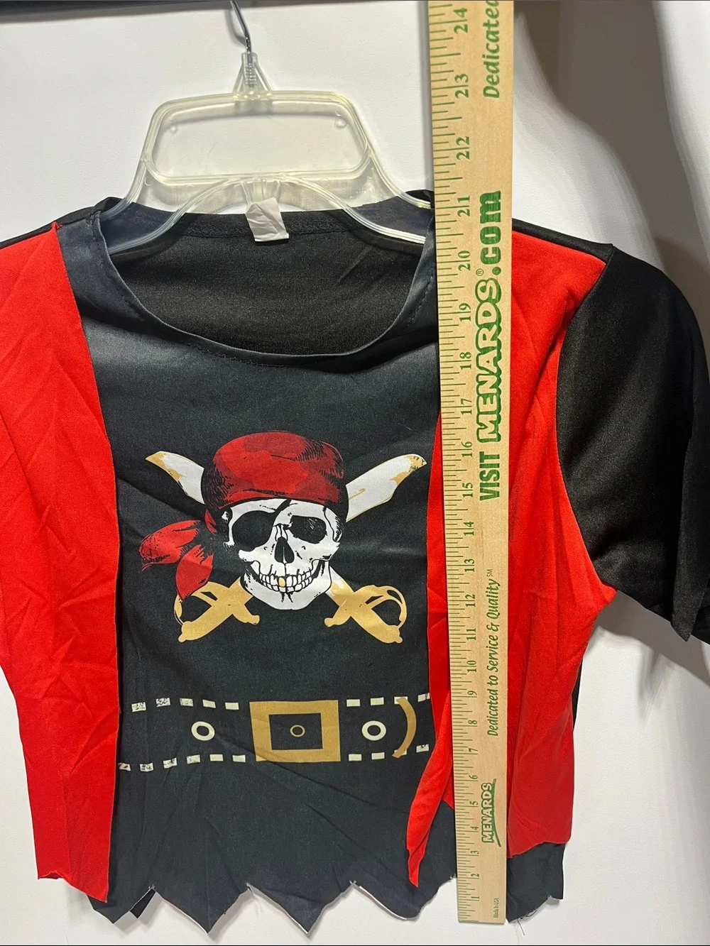Kids Pirate Costume Boys Medium fits sizes 8-12 EUC Black and Red Outfit